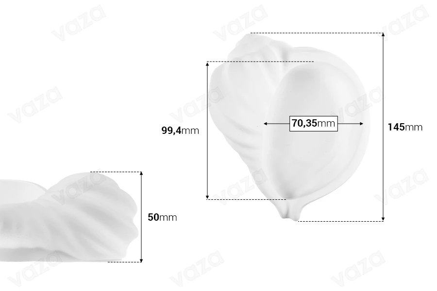 Dekorative Gipsmuschel 145x50 mm für eine Kerze Dekorative Gipsmuschel 145x50 mm für eine Kerze-bildabmessungen