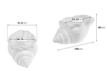 Conchiglia decorativa in gesso 100x40 mm per candela-dimensioni_immagine