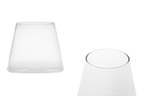 Γυάλινο διακοσμητικό κωνικό βαζάκι 90x80 mm για κερί