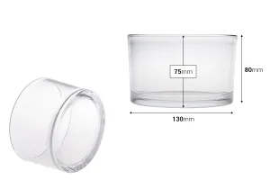 Pot décoratif en verre pour bougie 130x80 mm-2