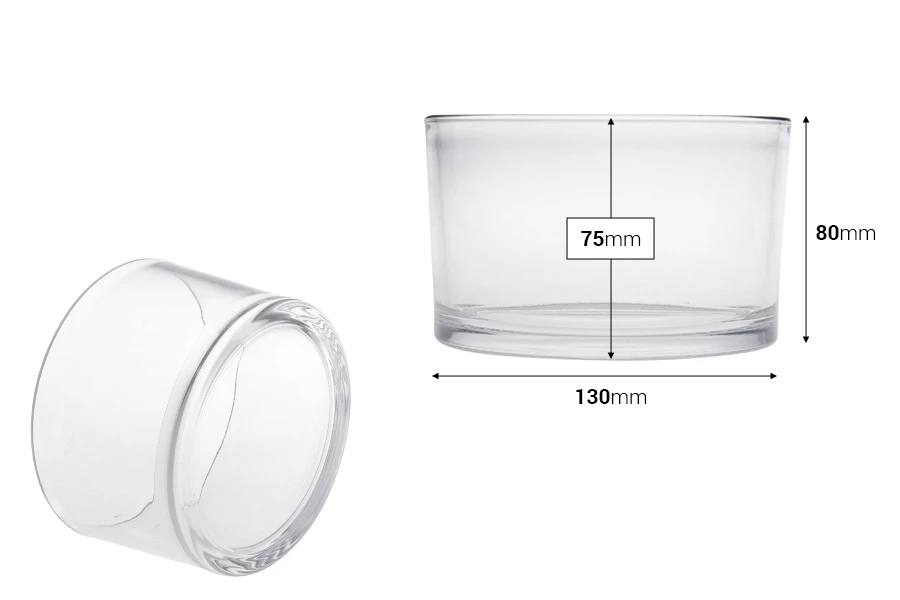 Γυάλινο διακοσμητικό βαζάκι 130x80 mm για κερί