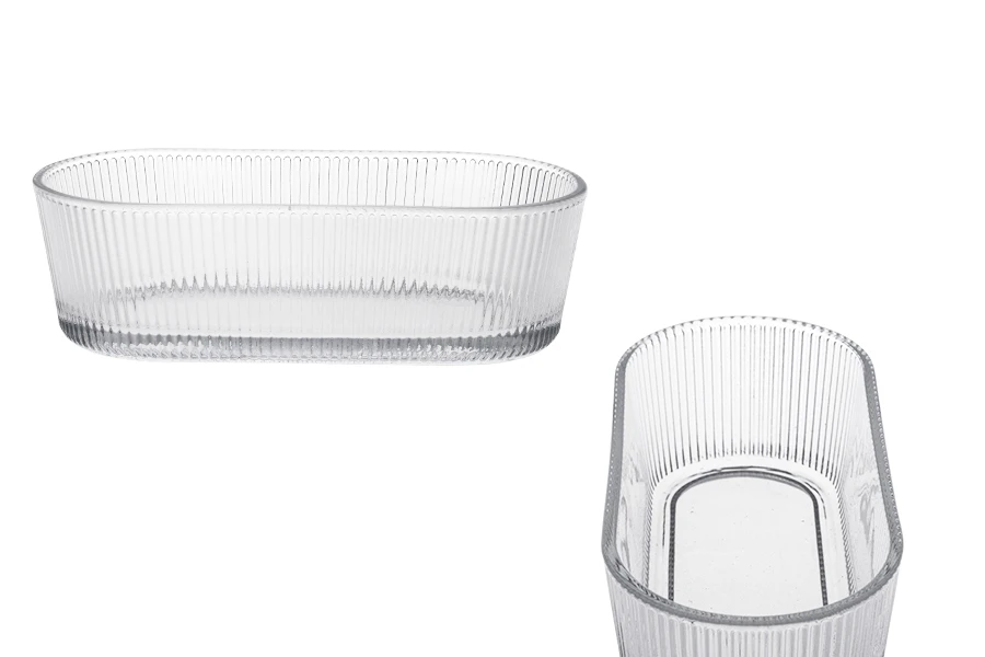 Bol ovale en verre transparent 50x167x75 mm Bol ovale en verre transparent 50x167x75 mm