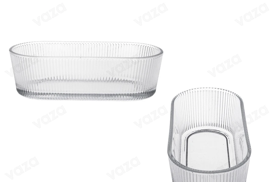 Bol ovale en verre transparent 50x167x75 mm Bol ovale en verre transparent 50x167x75 mm-photo_produit