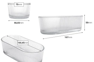 Bol ovale en verre transparent 50x167x75 mm-2