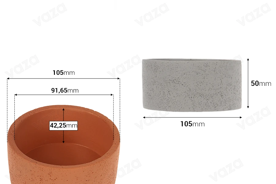 Portacandele in cemento 105x50 mm in vari colori Portacandele in cemento 105x50 mm in vari colori-dimensioni_immagine