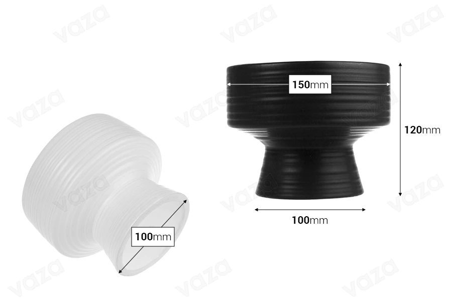 Keramikkerzenglas 150x120 mm in Weiß oder Schwarz-bildabmessungen