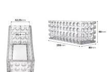 Γυάλινο διάφανο διακοσμητικό δοχείο 200x80x80 mm για κερί Γυάλινο διάφανο διακοσμητικό δοχείο 200x80x80 mm για κερί
