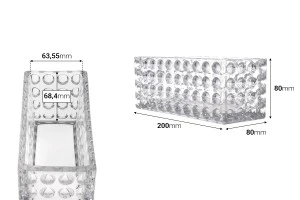 Pot décoratif en verre transparent 200x80x80 mm pour bougie-2