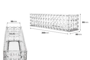 Pot décoratif en verre transparent 300x80x80 mm pour bougie-2