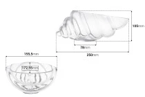 Vase coquillage décoratif en verre 250 mm pour bougies