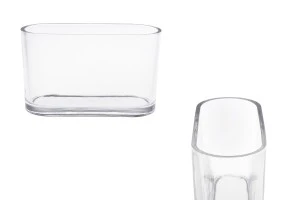 Pot décoratif en verre transparent 200x80x120 mm  pour bougie-1
