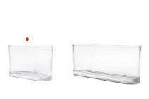 Γυάλινο διάφανο διακοσμητικό δοχείο 200x80x120 mm για κερί Γυάλινο διάφανο διακοσμητικό δοχείο 200x80x120 mm για κερί