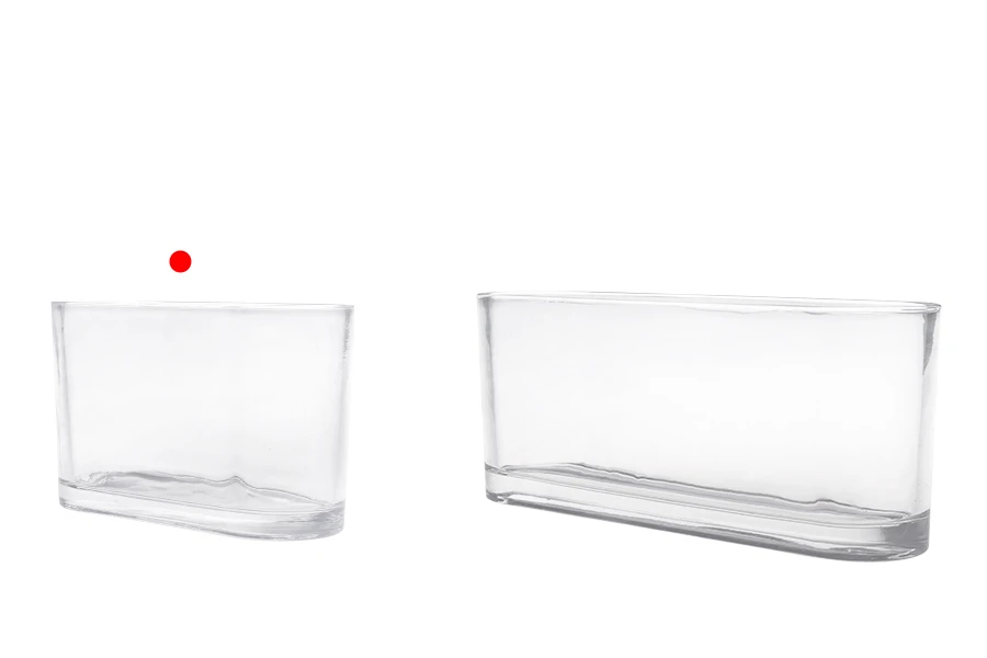 Γυάλινο διάφανο διακοσμητικό δοχείο 200x80x120 mm για κερί Γυάλινο διάφανο διακοσμητικό δοχείο 200x80x120 mm για κερί