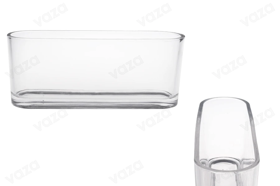 Dekorativer transparenter Glasbehälter 300x80x120 mm für Kerze-produktbild