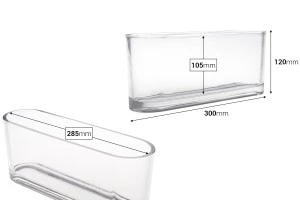 Pot décoratif en verre transparent 300x80x120 mm pour bougie-2