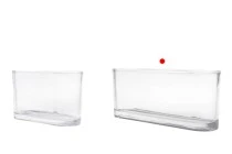 Γυάλινο διάφανο διακοσμητικό δοχείο 300x80x120 mm για κερί Γυάλινο διάφανο διακοσμητικό δοχείο 300x80x120 mm για κερί