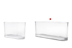 Pot décoratif en verre transparent 300x80x120 mm pour bougie-5
