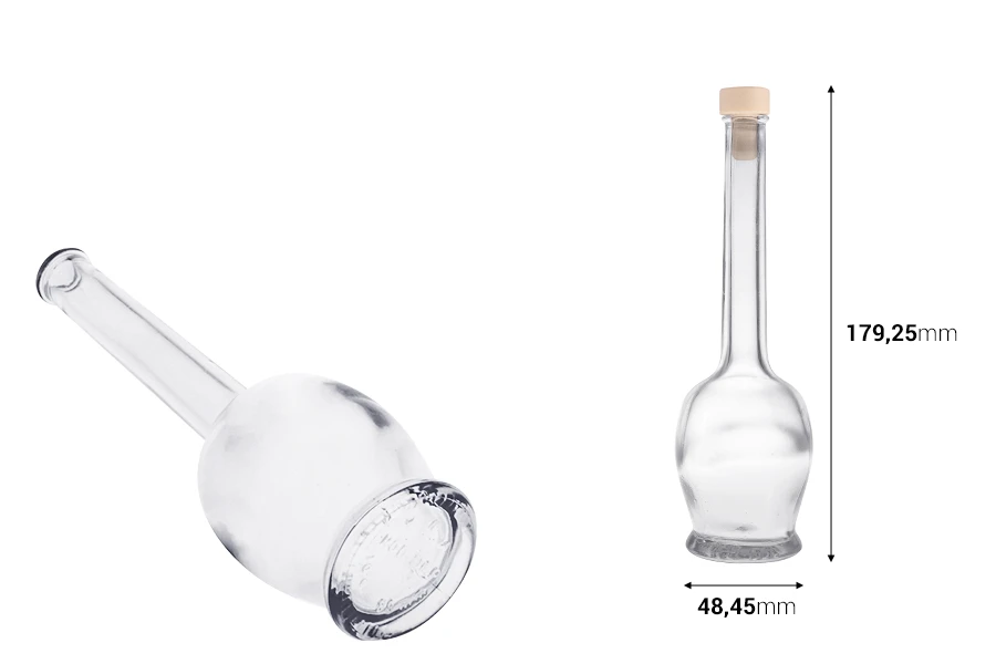 Σφαιρικό μπουκάλι για ποτά 100 ml με φελλό Φ11 Σφαιρικό μπουκάλι για ποτά 100 ml με φελλό Φ11