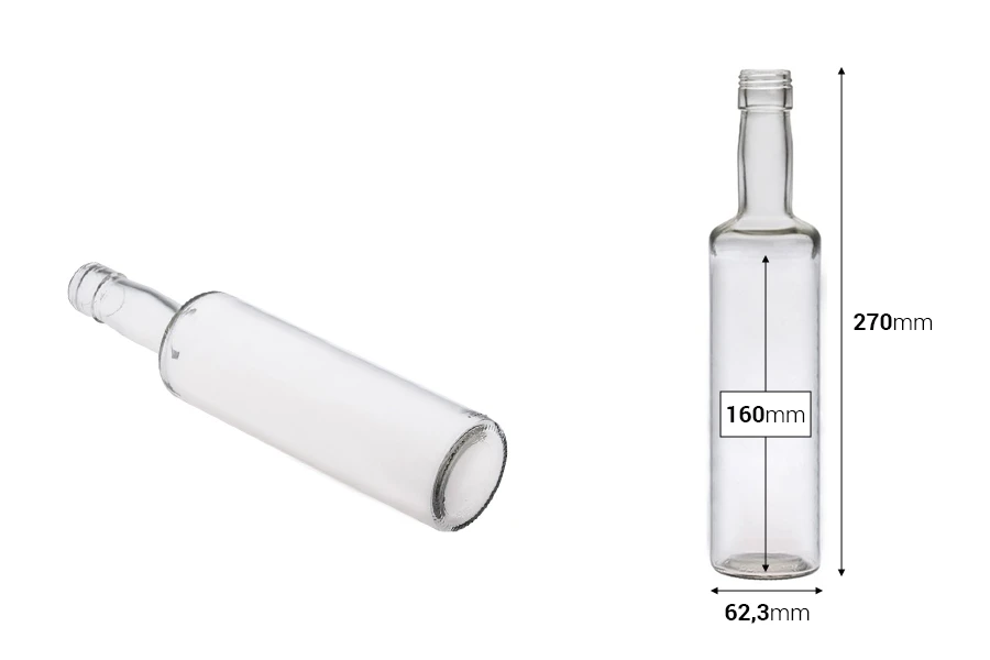 Μπουκάλι γυάλινο διάφανο 500ml (PP 31.5) - 28 τμχ