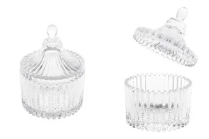 Bocal à bonbons décoratif en verre avec couvercle - 66x92 mm-1