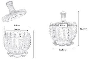 Bocal à bonbons décoratif en verre avec couvercle - 85x107 mm-2