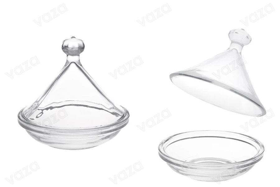 Vazo qelqi dekorative me kapak - 125x125 mm Vazo qelqi dekorative me kapak - 125x125 mm-imazh_produkt
