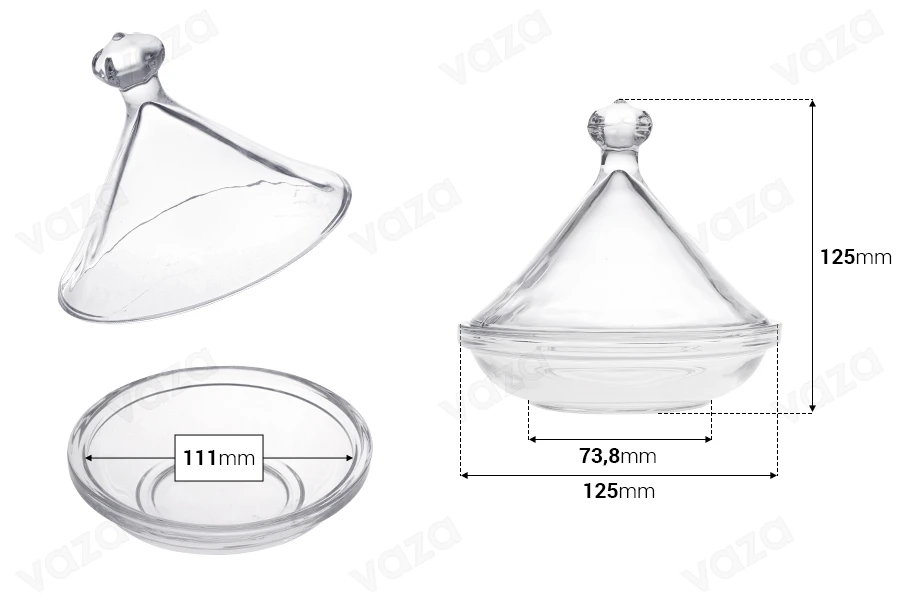 Vazo qelqi dekorative me kapak - 125x125 mm Vazo qelqi dekorative me kapak - 125x125 mm-imazh_dimensione