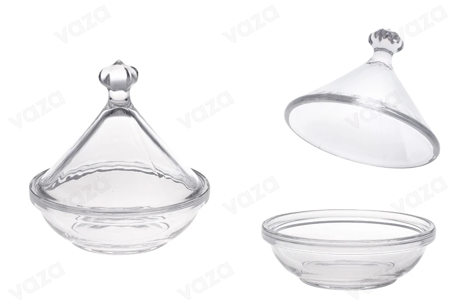 Vazo qelqi dekorative me kapak - 100x100 mm Vazo qelqi dekorative me kapak - 100x100 mm-imazh_produkt