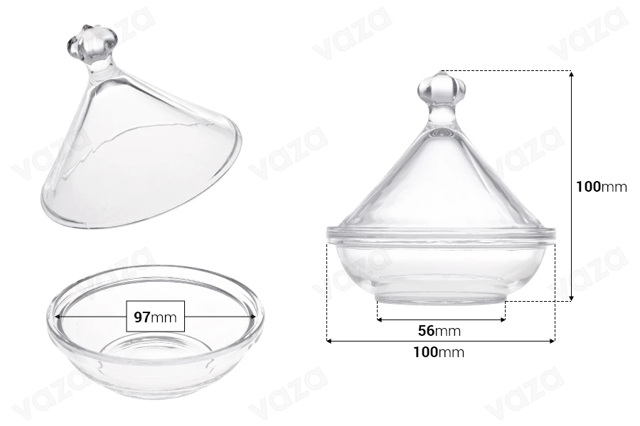 Vazo qelqi dekorative me kapak - 100x100 mm Vazo qelqi dekorative me kapak - 100x100 mm-imazh_dimensione