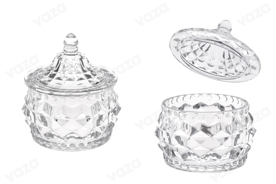 vazo qelqi dekorative me kapak - 97x110 mm vazo qelqi dekorative me kapak - 97x110 mm-imazh_produkt