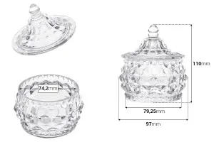 Bocal à bonbons décoratif en verre avec couvercle  - 97x110 mm-2