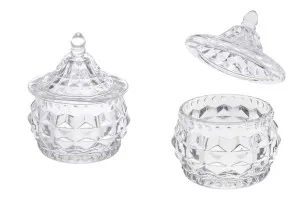 Decorative glass candy jar with lid - 80x97 mm-1