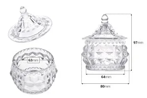 Decorative glass candy jar with lid - 80x97 mm-2