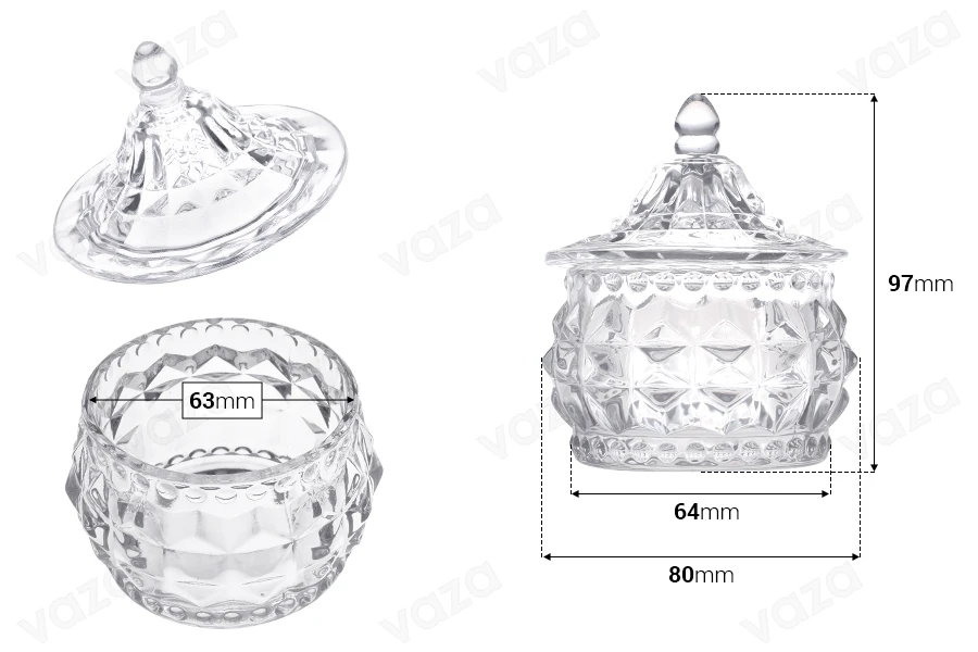 Vazo qelqi dekorative me kapak - 80x97 mm-imazh_dimensione