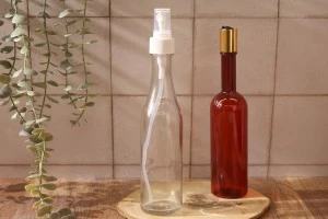 Bottiglia di plastica 250 ml caramello con coperchio disc top-3