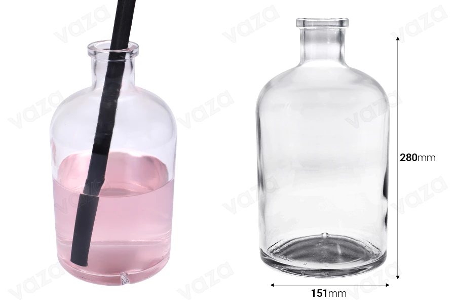 Flacone cilindrico in vetro da 3000 ml per profumazione d'ambiente-dimensioni_immagine