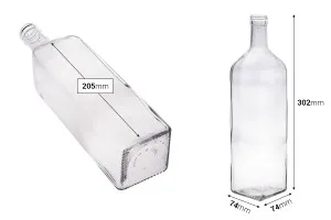 Glass clear bottle 1000 ml Marasca PP 31.5 - 20 pcs-2