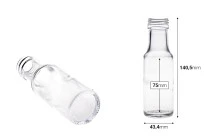 Γυάλινο διάφανο μπουκάλι 100 ml Dorica με στόμιο PP 31.5 - 62 τμχ