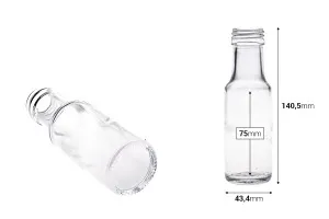 Flacon en verre transparent 100 ml Dorica avec col PP 31,5 - 62 pcs-2