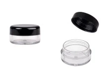 Διάφανο ακρυλικό βαζάκι για κρέμα 5 ml με μαύρο καπάκι