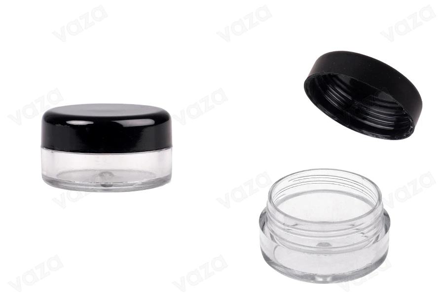 Transparent acrylic 5ml cream jar with black cap-image_product