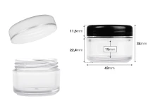 Βάζο ακρυλικό 20ml με ασημί ρίγα στο καπάκι - 12 τμχ Βάζο ακρυλικό 20ml με ασημί ρίγα στο καπάκι - 12 τμχ