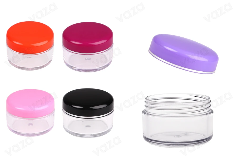 30ml acrylic multi-colour cream jar with cap in a package with 12 pieces 30ml acrylic multi-colour cream jar with cap in a package with 12 pieces-εικόνα_προϊοντική