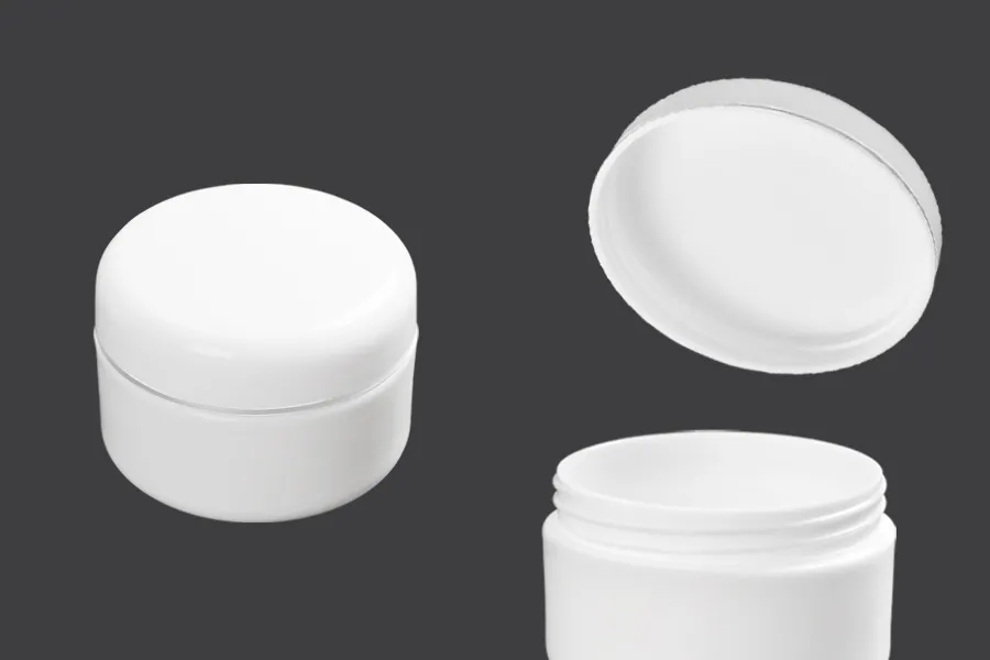 Βαζάκι 50 ml ακρυλικό λευκό με καπάκι - 12 τμχ