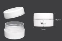Πλαστικό βάζο λευκό ΜΑΤ 100ml με εσωτερικό liner στο καπάκι - 6 τμχ