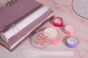 Acryl Cremedose 20ml rosa mit transparentem Deckel -12 Stücke-3