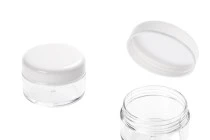 Ακρυλικό βάζο 30 ml διάφανο με λευκό καπάκι σε συσκευασία 12 τεμαχίων