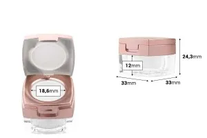Petit pot de luxe de 5ml en acrylique, avec couvercle en couleur rose-or-2