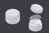 Βάζο 10 ml πλαστικό δίπατο με ασημί ρίγα, παρέμβυσμα και καπάκι - 12 τμχ Βάζο 10 ml πλαστικό δίπατο με ασημί ρίγα, παρέμβυσμα και καπάκι - 12 τμχ