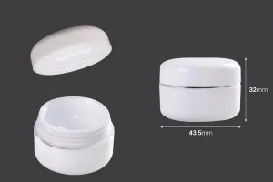 Glas 10ml Kunststoff Doppelhub mit Silberstreifen, Dichtung und Deckel - 12 Stk-2